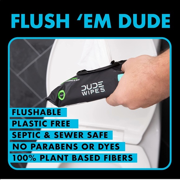 DUDE WIPES 3 pack of flushable wipes for men and their manly regions - Picture 3 of 6